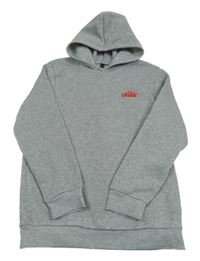 Šedá mikina s nápisem a kapucí 