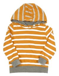 Oranžovo-bílá pruhovaná mikina s kapucí Jako-o