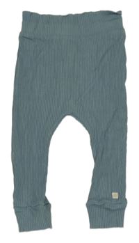 Modrošedé žebrované tepláky George