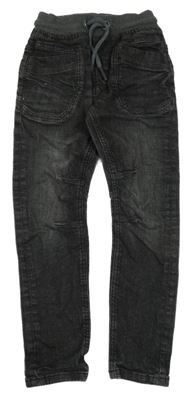 Šedočerné skinny rifle s úpletovým pasem George