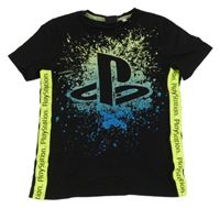 Černo-barevné tričko s logem- PlayStation