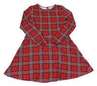 Červeno-modro-barevné kostkované třpytivé šaty H&M
