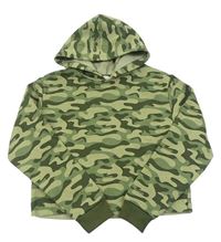 Béžovo-khaki army crop mikina s kapucí 