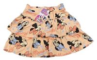 Růžová bavlněná volánková sukně s Minnie zn. Disney 
