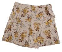 Světlerůžová květovaná skort sukně zn. Zara 