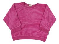 Růžová sametová oversize mikina