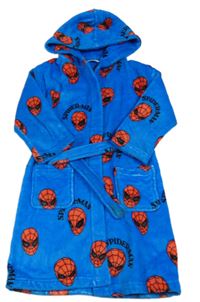 Safírový chlupatý župan se Spidermanem a kapucí M&S