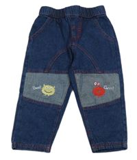 Tmavomodré teplákové rifle s příšerkami Cheeky Chimp