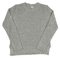 Šedý třpytivý svetr Fisherfield 