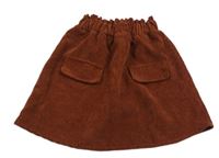 Vínová manšestrová sukně Shein 