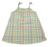 Barevné kostkované krepové šaty Nutmeg