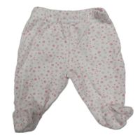 Bílé polodupky s kytičkami 