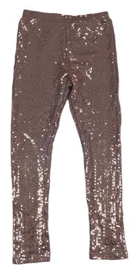 Světlerůžové slavnostní legíny s flitry Dunnes