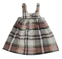 Růžovo-hnědo-šedé kostkované šaty Nutmeg