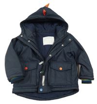 Tmavomodrá nepromokavá zateplená bunda s kapucí Nutmeg