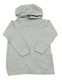 Šedý žebrovaný svetr s kapucí Next 