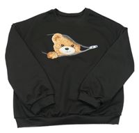 Černá mikina s medvídkem 