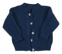 Tmavomodrý propínací svetr 