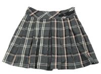 Šedo-růžová kostkovaná skládaná sukně C&A