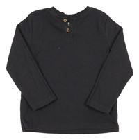 Tmavošedé vzorované triko s knoflíky F&F