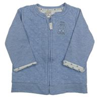 Nové - Světlemodrá prošívaná propínací podšitá mikina s králíčkem Orchestra 