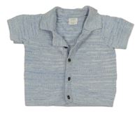 Světlemodro-bílé melírované pletové propínací tričko Mamas&Papas