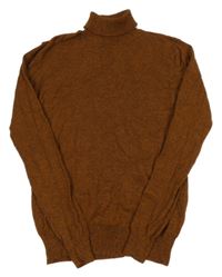 Béžovo-šedý melírovaný svetr s rolákem Kids