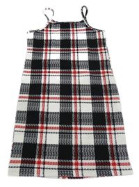 Černo-bílo-červené kostkované šaty 