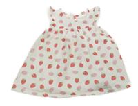Bílé bavlněné šaty s jahůdkami C&A