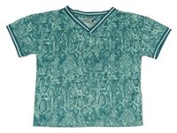 Zelené vzorované sportovní crop tričko Ergeenomixx