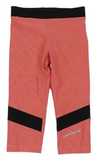 Korálovo-černé sportovní capri funkční legíny Crivit