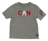 Šedé melírované tričko s nápisem Canadiana 