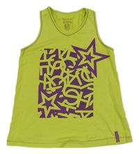 Limetkový top s nápisy Decathlon