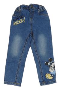 Modré slim rifle s Mickeym Disney 