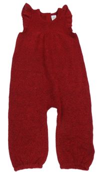 Červený pletený kalhotový overal s volánky GAP