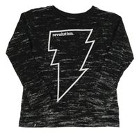 Černo-bílé vzorované triko s bleskem Reserved