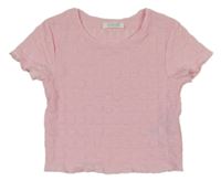 Světlerůžové vzorované crop tričko Primark