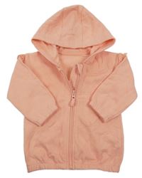 Broskvová propínací mikina s volánky a kapucí George 