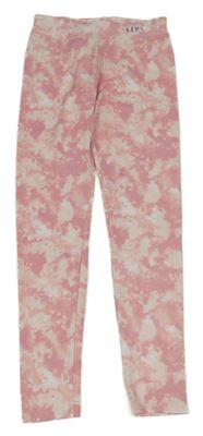 Růžovo-bílé batikované legíny Calliope