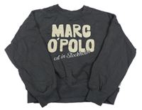 Šedá oversize crop mikina s logem Marc O´polo