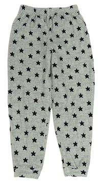 Šedé melírované plyšové pyžamové kalhoty s hvězdičkami PRIMARK