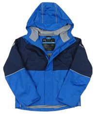 Modro-tmavomodrá šusťáková outdoorová jarní bunda s kapucí TRESPASS