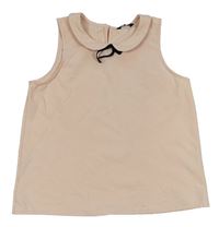 Světlepudrový halenkový top s límečkem Candy Couture