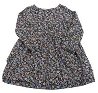 Černo-barevné květované šaty H&M