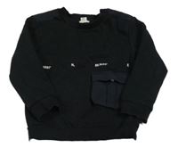 Černá mikina s čísly a kapsou RIVER ISLAND