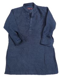 Tmavomodré melírované košilové šaty 