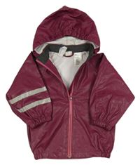 Tmavovínová puntíkatá nepromokavá bunda s odepínací kapucí H&M