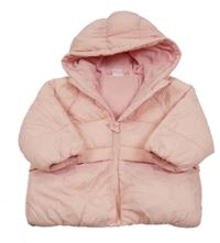 Světlerůžová prošívaná šusťáková zimní bunda s kapucí so cute