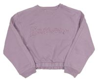 Levandulová crop teplá mikina s nápisem PRIMARK