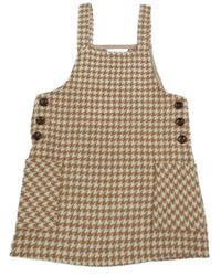 Hnědo-bílé vzorované vlněné šaty PRIMARK